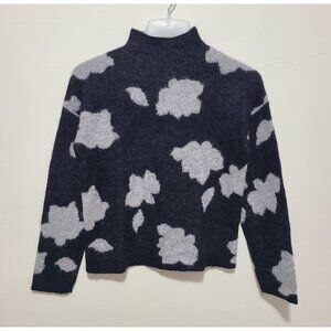Theory Alpaca Printed Turtleneck Sweater Gray Size P (XS)